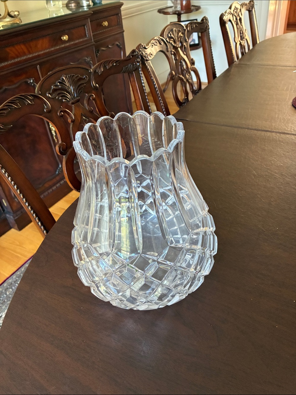 Clear Glass Cut-Pattern Vase - Home Accents